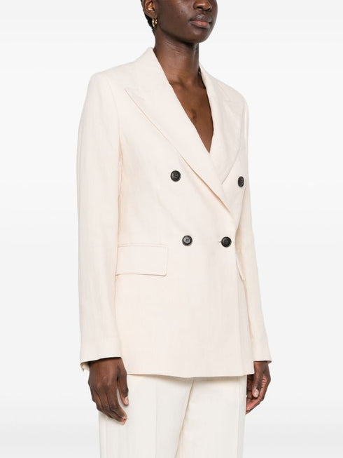 double-breasted linen blazer